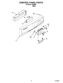 02 - Control Panel Parts parts for Whirlpool Dishwasher IPU98665 from AppliancePartsPros.com