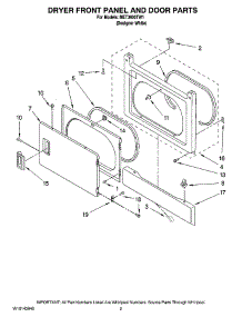 02 - Dryer Front Panel And Door Parts parts for Maytag Washer Dryer Combo MET3800TW1 from AppliancePartsPros.com
