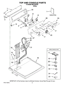 02 - Top And Console Parts parts for Maytag Dryer MED5700TQ0 from AppliancePartsPros.com