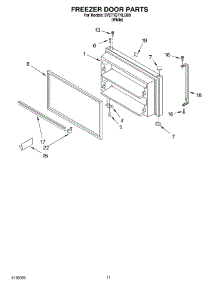 06 - Freezer Door, Optional parts for Whirlpool Refrigerator 5VET1DTKLQ00 from AppliancePartsPros.com