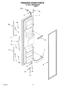 08 - Freezer Door parts for Whirlpool Refrigerator 3XED7SHGKB00 from AppliancePartsPros.com