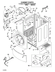 02 - Cabinet Parts parts for Kitchenaid Dryer KGHS02RWH0 from AppliancePartsPros.com