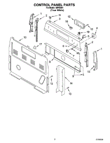 02 - Control Panel Parts parts for Whirlpool Range IMP85801 from AppliancePartsPros.com