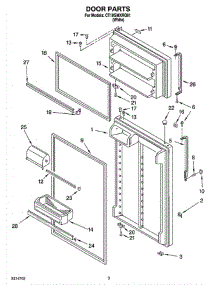 02 - Door Parts parts for Whirlpool Refrigerator CT18GMXRQ01 from AppliancePartsPros.com