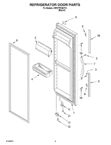 06 - Refrigerator Door parts for Whirlpool Refrigerator 4YED7FHQKT01 from AppliancePartsPros.com