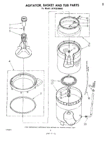 04 - Agitator, Basket, And Tub parts for Whirlpool Washer LA7450XMW0 from AppliancePartsPros.com