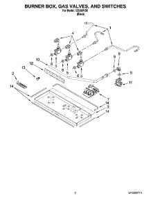 02 - Burner Box, Gas Valves, And Switches parts for Whirlpool Cooktop ICS500VB0 from AppliancePartsPros.com