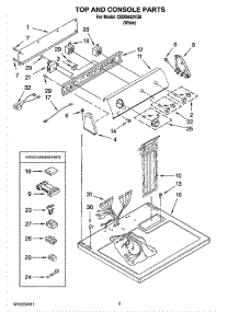 02 - Top And Console Parts parts for Whirlpool Dryer CEDS832VQ0 from AppliancePartsPros.com