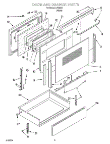 03 - Door And Drawer Parts parts for Whirlpool Range IJP85801 from AppliancePartsPros.com
