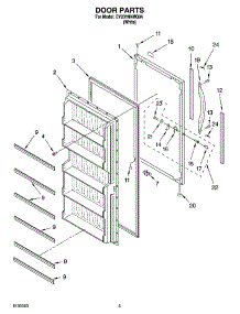 03 - Door Parts parts for Whirlpool Freezer EV201NXMQ04 from AppliancePartsPros.com