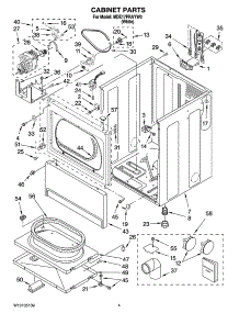 02 - Cabinet Parts parts for Whirlpool Dryer MDE17PRAYW0 from AppliancePartsPros.com