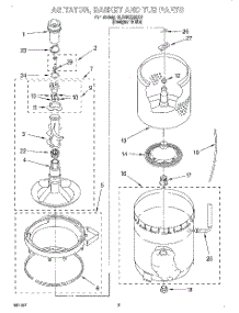 03 - Agitator, Basket And Tub parts for Whirlpool Washer 3LSR6233EQ0 from AppliancePartsPros.com