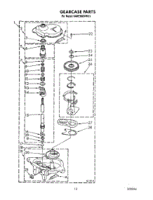 10 - Gearcase parts for Kitchenaid Washer KAWE660WAL1 from AppliancePartsPros.com
