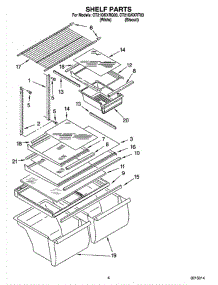 03 - Shelf Parts parts for Whirlpool Refrigerator CT21GKXRT03 from AppliancePartsPros.com