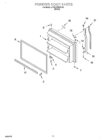 06 - Freezer Door, Lit / Optional parts for Whirlpool Refrigerator 3XKVN600F00 from AppliancePartsPros.com