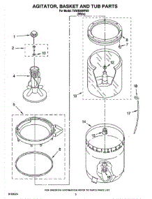 03 - Agitator, Basket And Tub Parts parts for Crosley Washer TAWB300RW0 from AppliancePartsPros.com