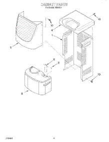 04 - Cabinet parts for Whirlpool Dehumidifier DH50G0 from AppliancePartsPros.com