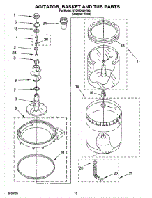 10 - Agitator, Basket And Tub Parts parts for Whirlpool Washer Dryer Combo BYCWD6274W3 from AppliancePartsPros.com