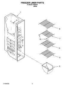 04 - Freezer Liner Parts parts for Whirlpool Refrigerator IVS225301 from AppliancePartsPros.com
