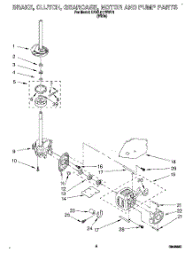 04 - Brake, Clutch, Gearcase, Motor And Pump parts for Kitchenaid Washer KAWL517BWH1 from AppliancePartsPros.com