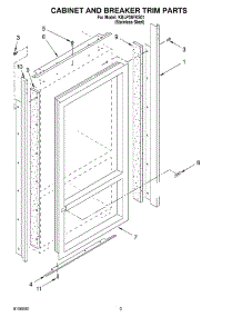 02 - Cabinet Breaker And Trim parts for Whirlpool Refrigerator KLBP36FKS01 from AppliancePartsPros.com