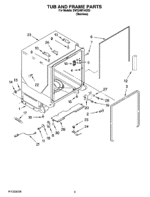 05 - Tub And Frame Parts parts for Whirlpool Dishwasher DW524M1ASS0 from AppliancePartsPros.com