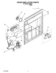 03 - Door And Latch Parts parts for Whirlpool Dishwasher ISU98662 from AppliancePartsPros.com