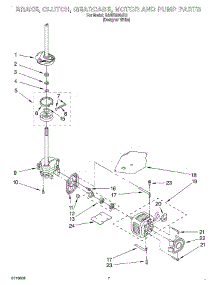 04 - Brake, Clutch, Gearcase, Motor And Pump parts for Whirlpool Washer SAWS800JQ1 from AppliancePartsPros.com