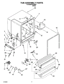03 - Tub Assembly Parts parts for Whirlpool Dishwasher IKU58660 from AppliancePartsPros.com