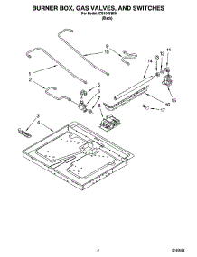 02 - Burner Box, Gas Valves, And Switches parts for Whirlpool Cooktop ICS404SB00 from AppliancePartsPros.com