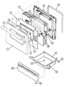 03 - Door / Drawer parts for Magic Chef Range 3512WRW from AppliancePartsPros.com