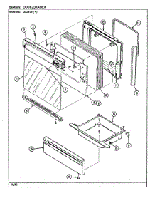 03 - Door / Drawer (3524Sp) parts for Magic Chef Range 3524SPA from AppliancePartsPros.com