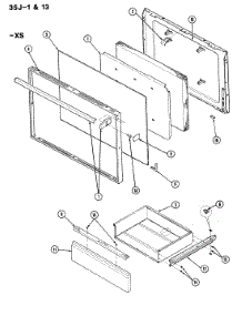03 - Door parts for Magic Chef Range 35JA-13LXS-ON from AppliancePartsPros.com