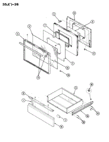 03 - Door parts for Magic Chef Range 35JN-26X-ON from AppliancePartsPros.com