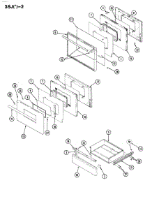 03 - Door parts for Magic Chef Range 35JY-2CX-ON from AppliancePartsPros.com