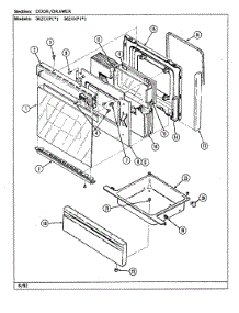 03 - Door / Drawer parts for Magic Chef Range 3624XPW from AppliancePartsPros.com