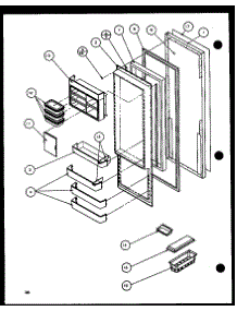 12 - Ref Door parts for Amana Refrigerator 36571 / P1115505W from AppliancePartsPros.com
