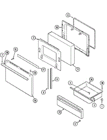 03 - Door / Drawer parts for Magic Chef Range 3822PRW from AppliancePartsPros.com