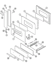 03 - Door / Drawer parts for Magic Chef Range 4151WTB from AppliancePartsPros.com