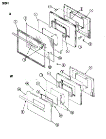 02 - Door parts for Magic Chef Range 55HN-3LX from AppliancePartsPros.com