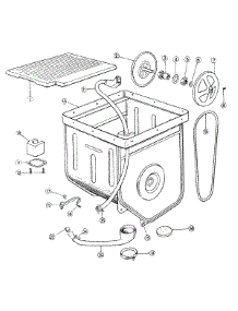 04 - Pump, Pulsatorbelt, Outlethose parts for Hoover Washer 0513 from AppliancePartsPros.com