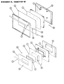 03 - Door parts for Admiral Range 1058AH-W from AppliancePartsPros.com
