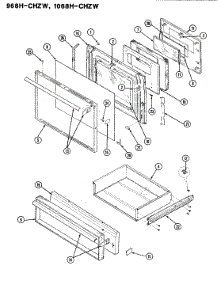 02 - Door parts for Admiral Range 1068WH-CHZW from AppliancePartsPros.com
