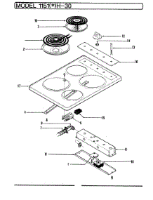 02 - Top Assy. parts for Admiral Cooktop 1151AH-30 from AppliancePartsPros.com