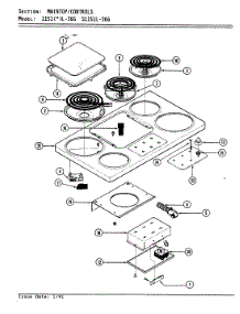 02 - Top Assembly parts for Admiral Cooktop 1151AL-36G from AppliancePartsPros.com