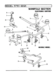 02 - Manifold parts for Admiral Cooktop 1171WH-36GK from AppliancePartsPros.com