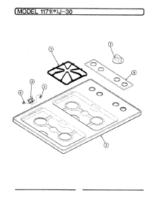 02 - Top Assy. parts for Admiral Cooktop 1171WJ-30K from AppliancePartsPros.com