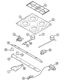 03 - Top & Burner Assembly parts for Magic Chef Range 16TB-4 from AppliancePartsPros.com