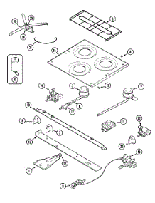 02 - Main Top & Burner Assembly parts for Magic Chef Range 16TW-3BK49 from AppliancePartsPros.com