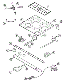 03 - Top & Burner Assembly parts for Magic Chef Range 22RA-4K from AppliancePartsPros.com